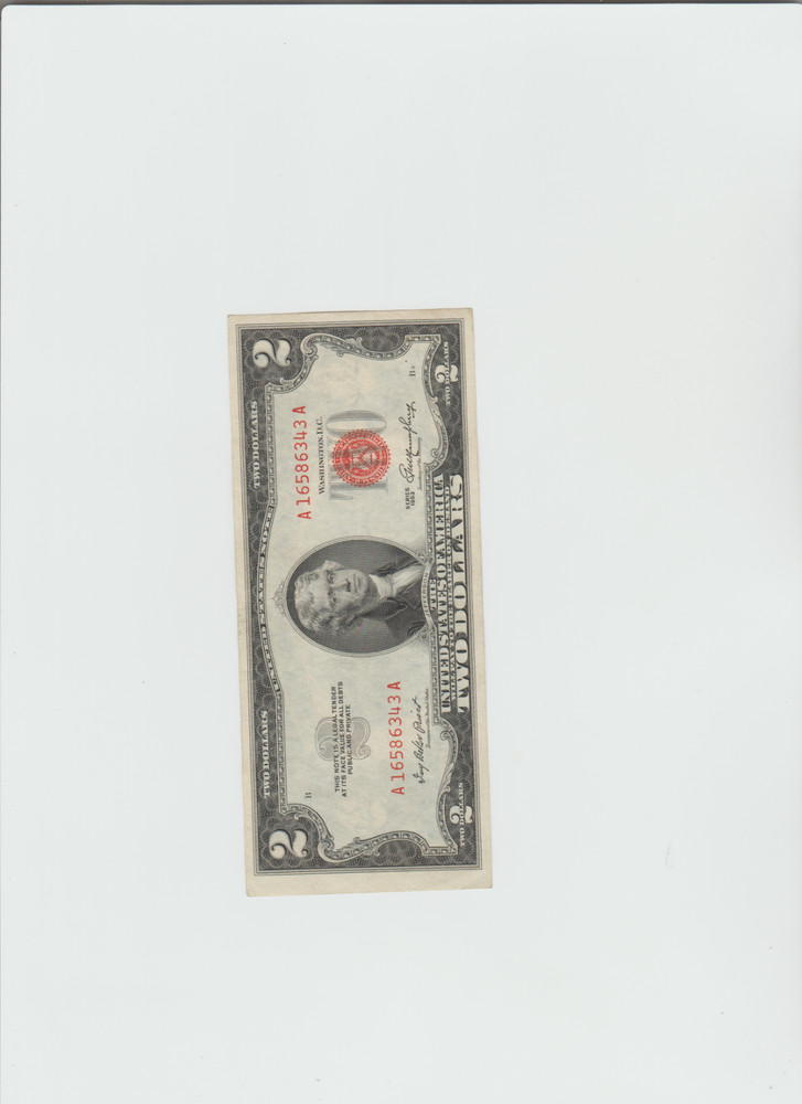 1953 $2 Red Seal Note in lightly circulated condition.