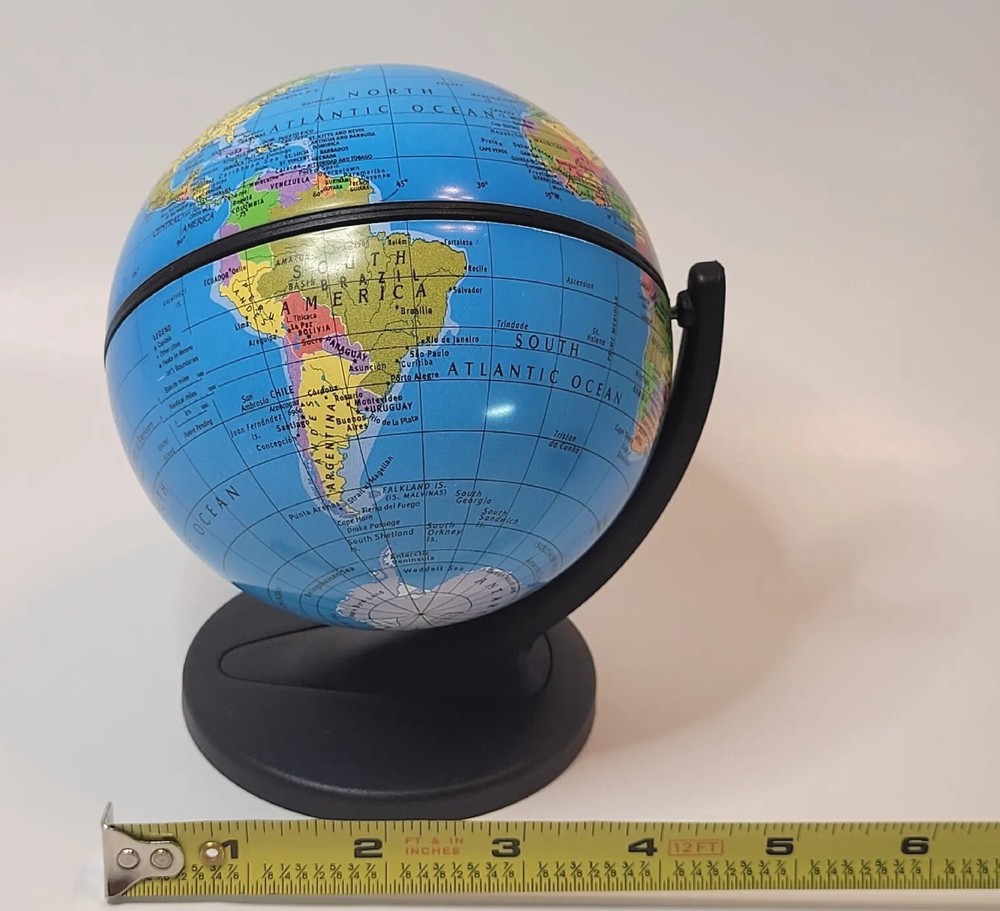 Replogle Desktop Mini Spinning Globe Dual Direction 2001 Desk Accessory 5.5"