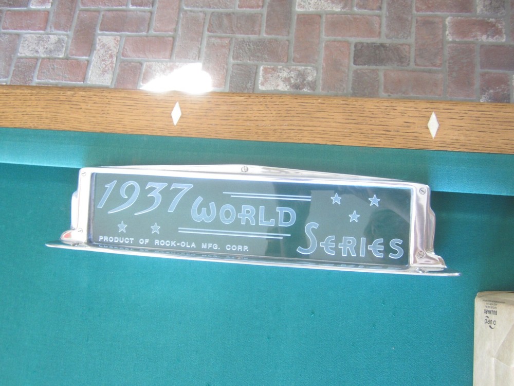 1937 ROCK-OLA WORLD SERIES BASEBALL MACHINE MARQUEE