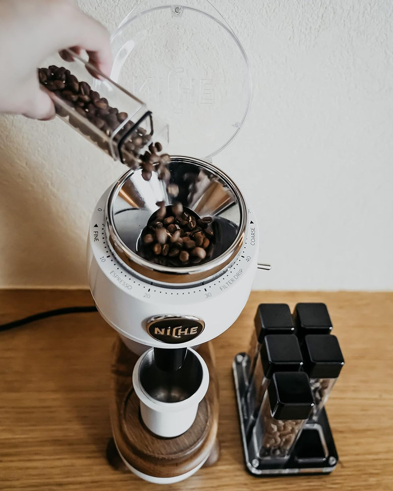 6 Tubes Coffee Bean Cellars with Stand & Hopper - Single Dose Coffee Bean Vaults