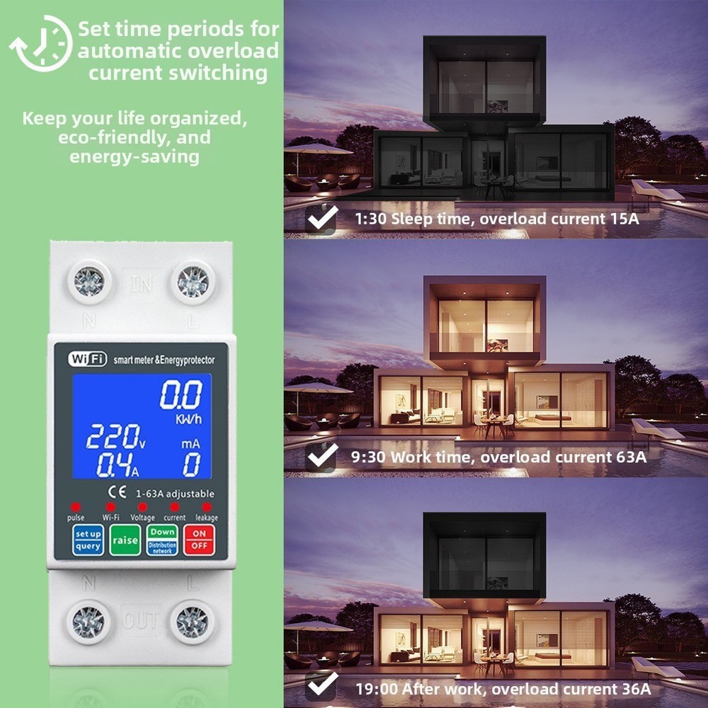 Smart WiFi Water Pump Controller for Tuya App with Overcurrent Delay and Safety