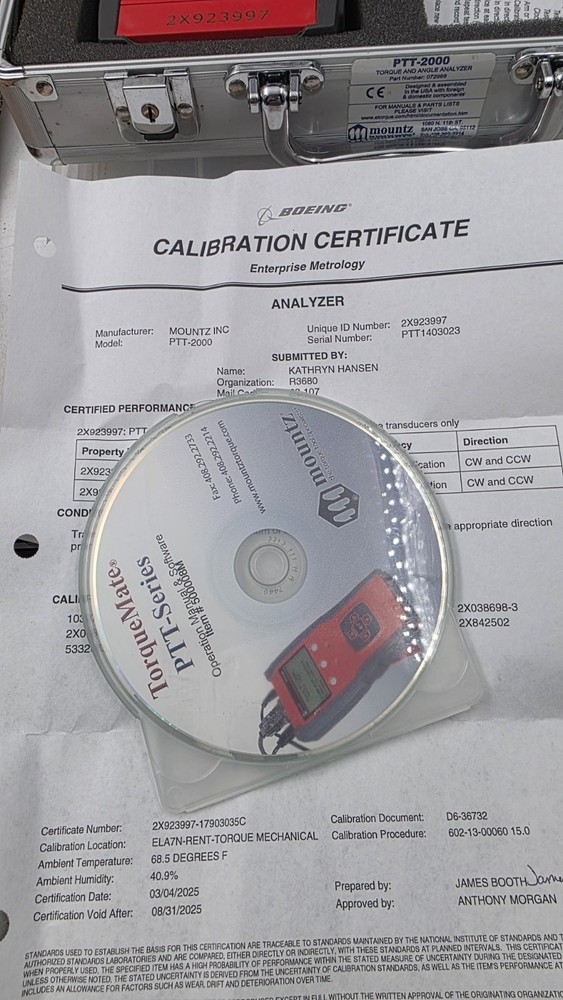 Mountz 072999 PTT-2000 Torque Analyzer