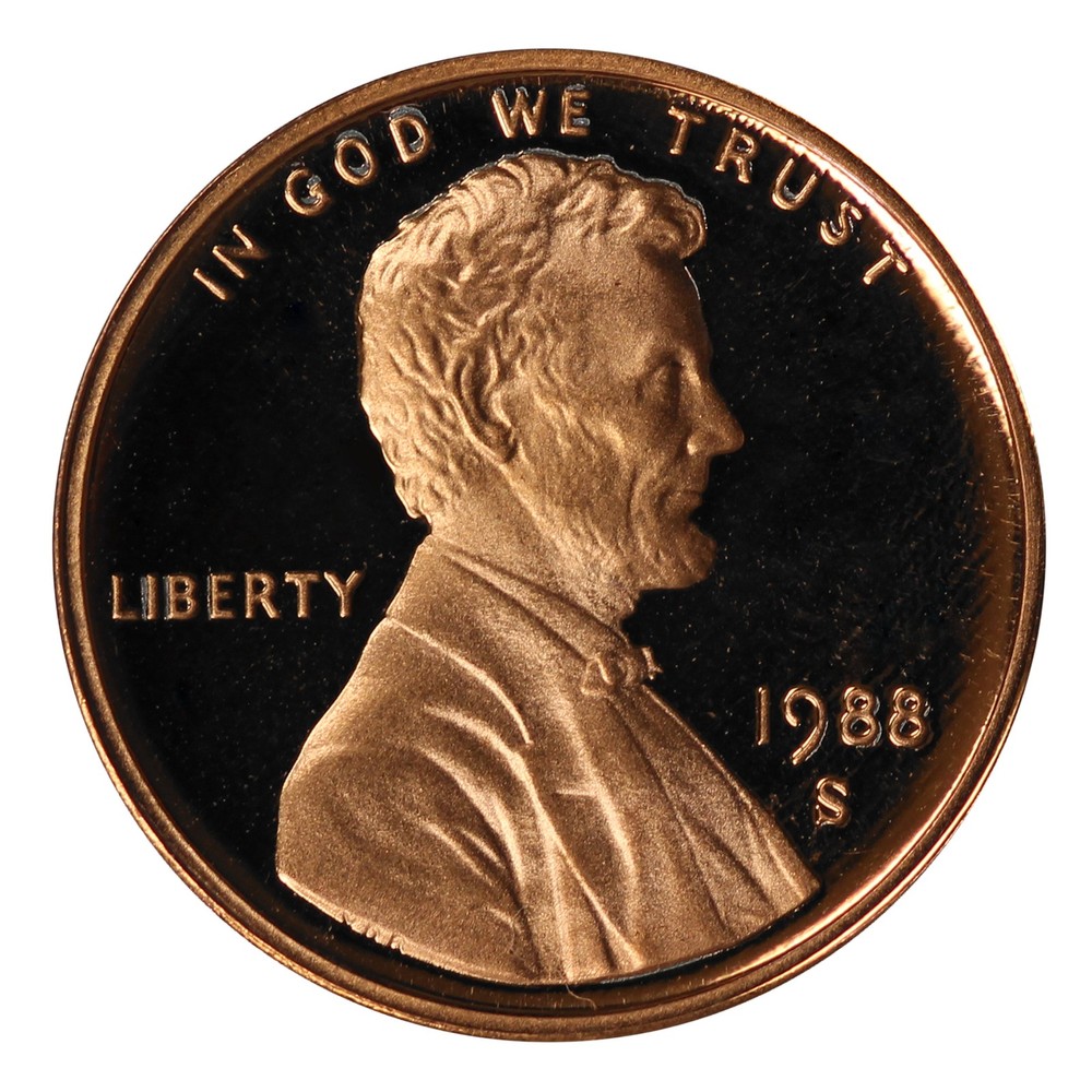 1988 -S Lincoln Memorial Cent Gem Proof Single Coin