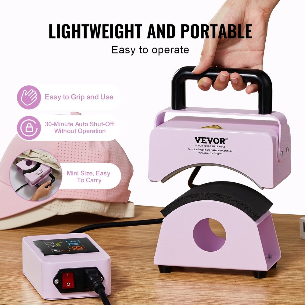 HOT/ Hat Press Machine,Mini Hat Heat Press for Caps with"tegrated Control Pan