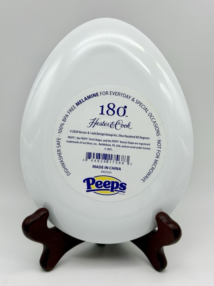 Peeps Easter Egg Shaped Plates Melamine Set of 4