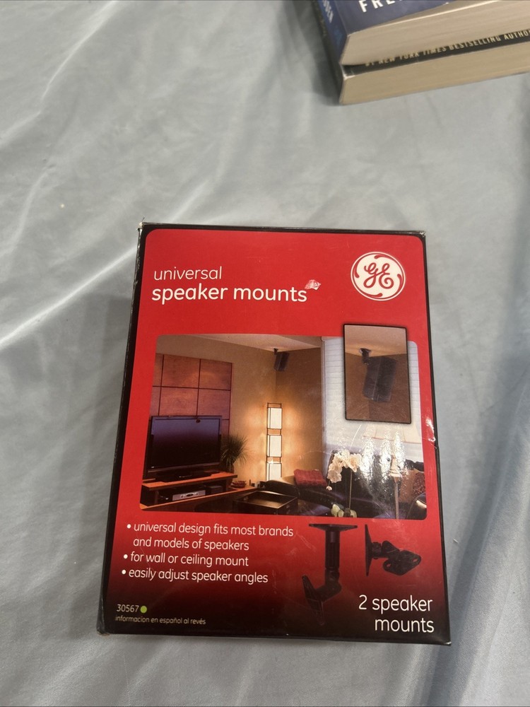 GE Universal Speaker Mounting Brackets - Wall or Ceiling Mount - NEW - SEALED