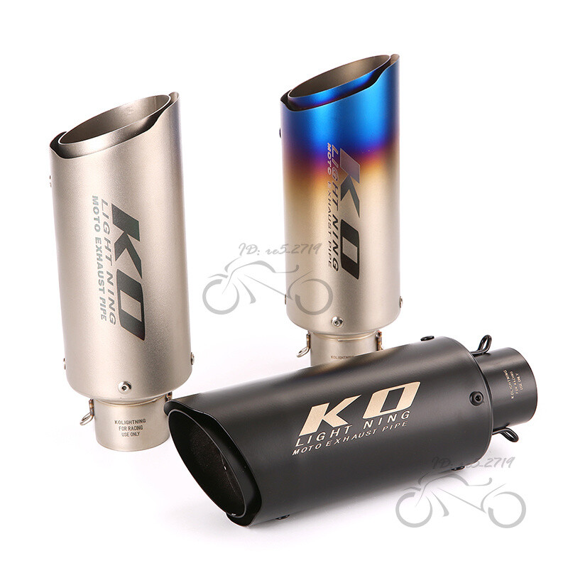 Universal Exhaust Pipe Slip on 51mm Muffler Tips Black 250mm Modified System