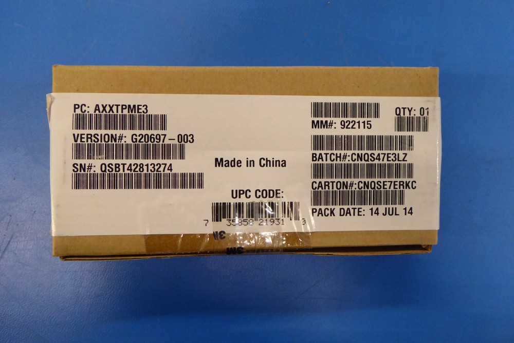 AXXTPME3 Intel Option Trusted Platform-Module TPM for E3 Based Boards and System