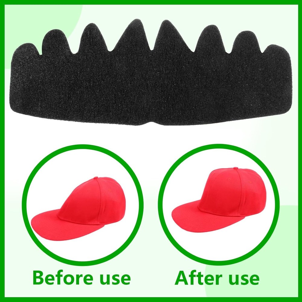 10 PCS Black Baseball Caps Inserts, Flexible Washable Hat Shaper Insert Reusable