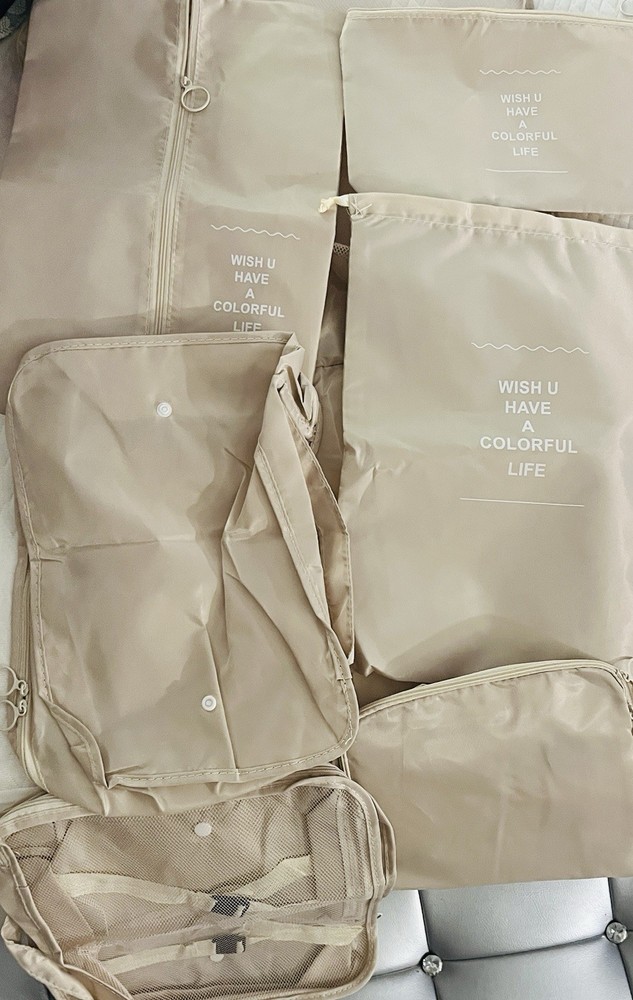 Mesh travel packing cube, lightweight, water proof - 7 compartments