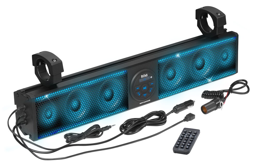 *FREE SHIPPING* BOSS AUDIO 26" RIOT BLACK SOUND BAR WITH RGB