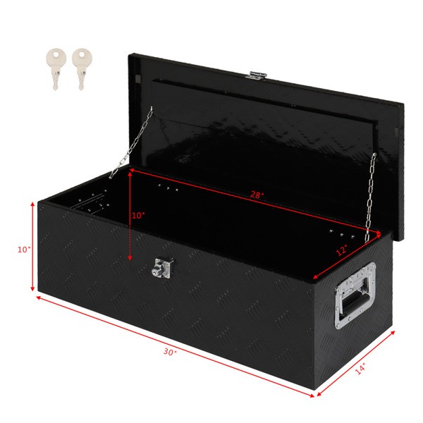 30 "Aluminum 5 Pattern Toolbox Single Lock Black