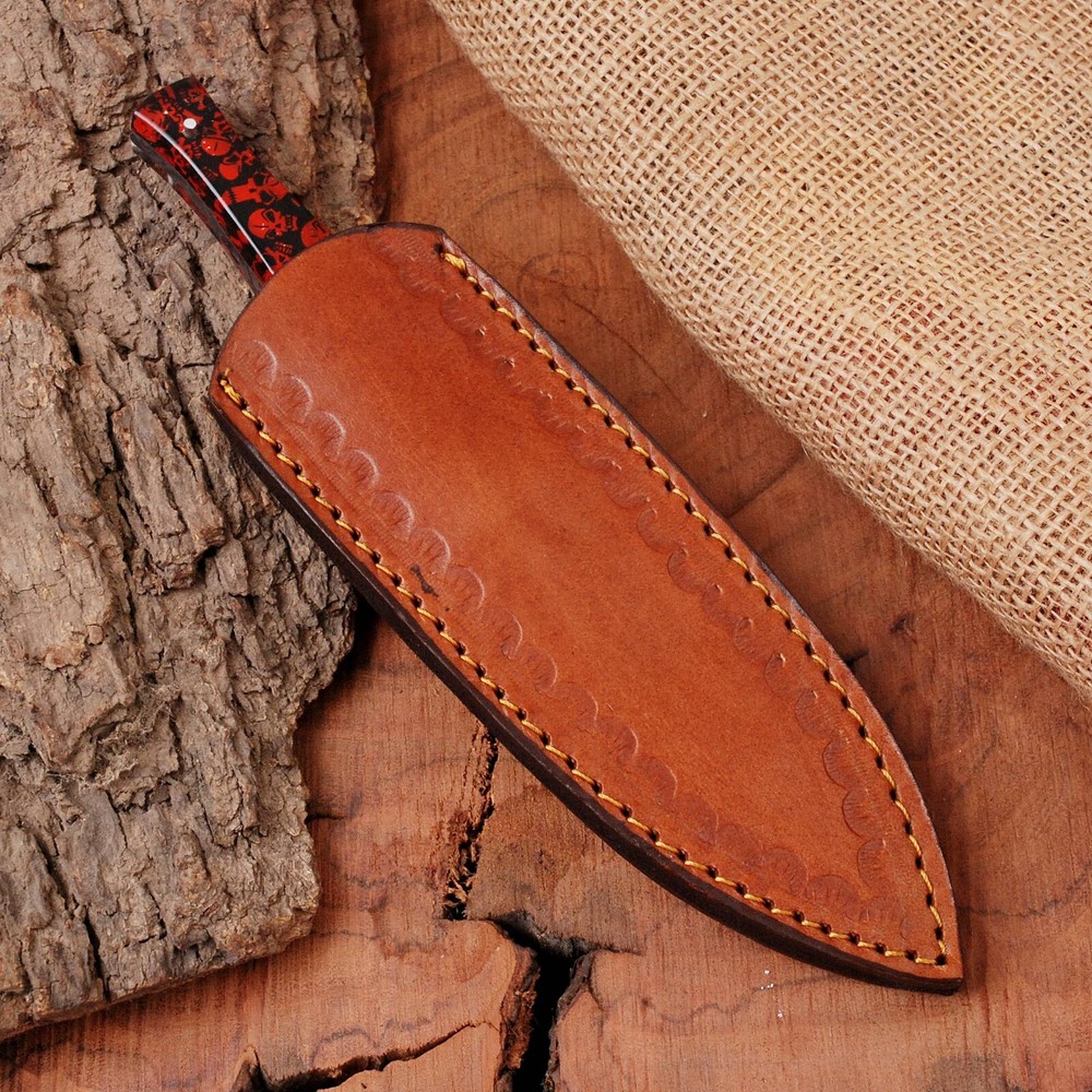 Handmade Damascus steel dagger boot knife double edged throwing