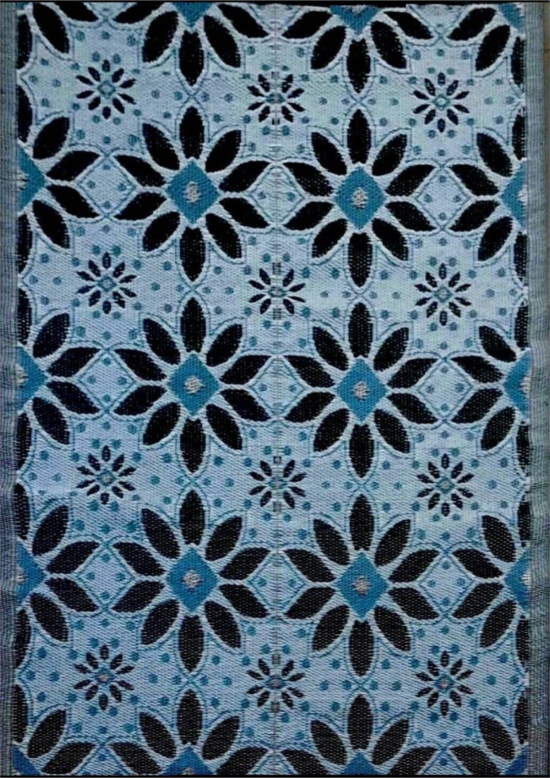 Outdoor rugs Plastic straw patio rugs 5x7 ft. Blue, Black, Grey Used For Display