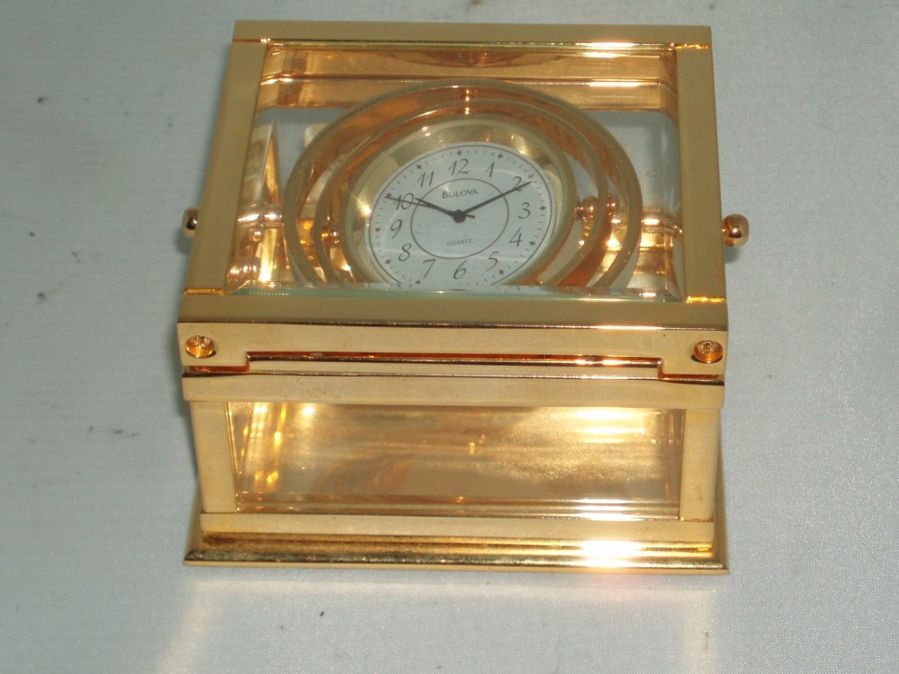 BULOVA B2560 BEAUMONT CLOCK Solid Brass Gimbal Clock NEW OLD STOCK
