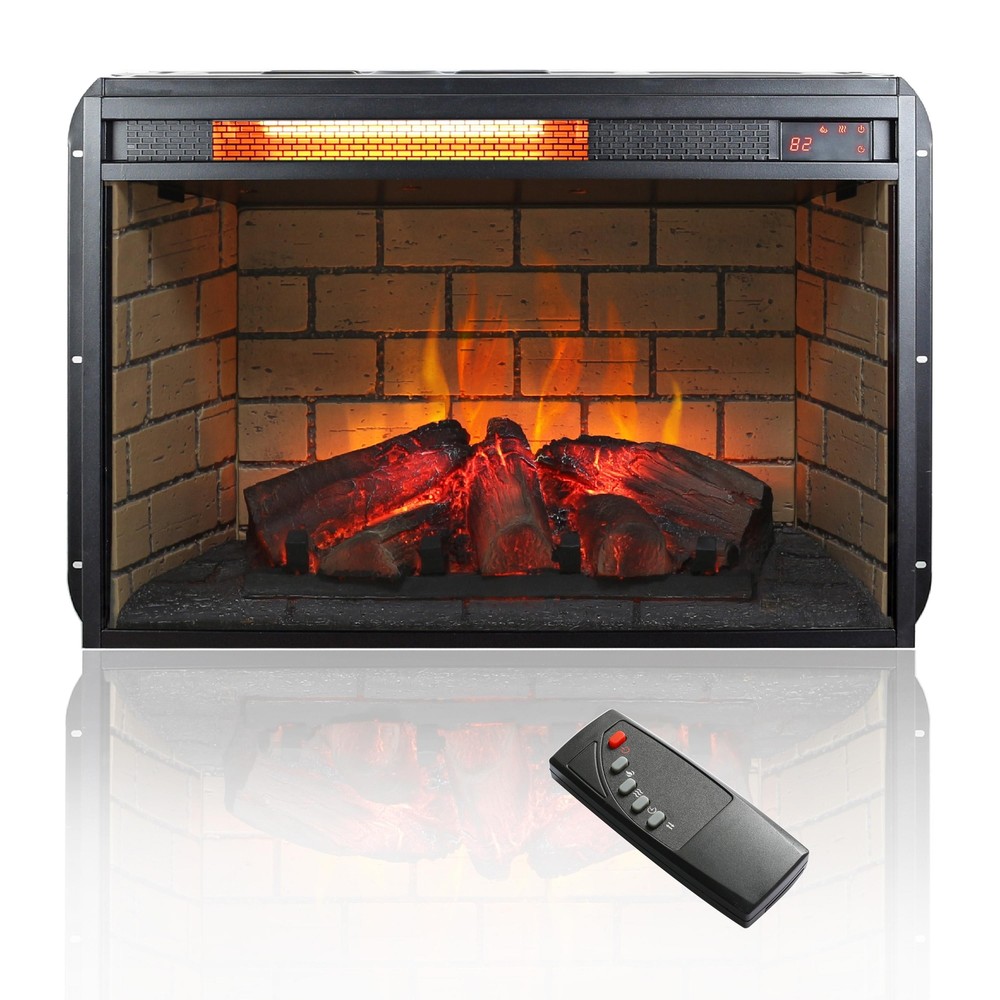 26'' Electric Heater Fireplace Insert Emulation Flame Remote Indoor Apartment