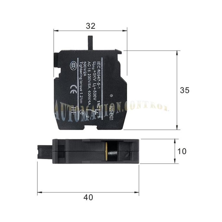 10pcs New For A22-EK10 NO A22-EK01 NC Button Contacts Module