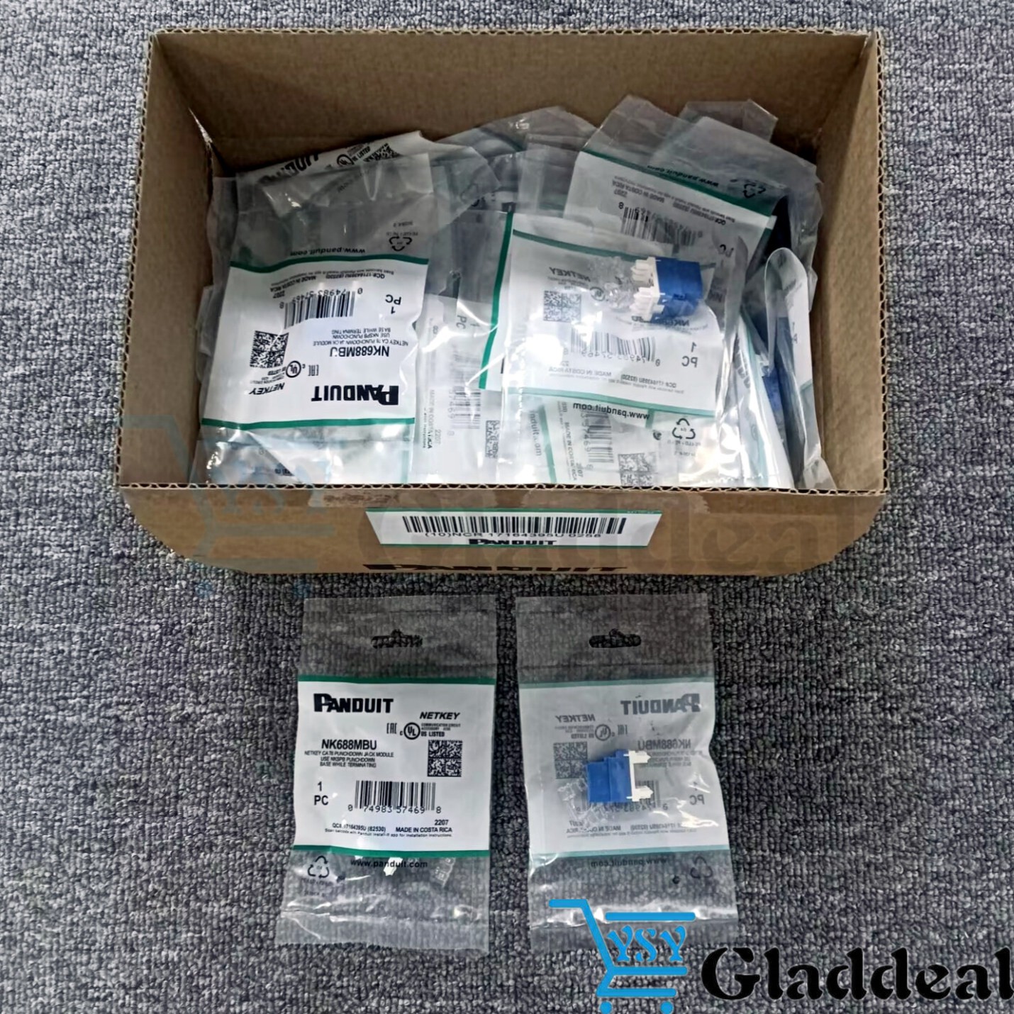 For Panduit NetKey NK688MBU Cat6 Keystone Jack Blue Module BOX OF 50
