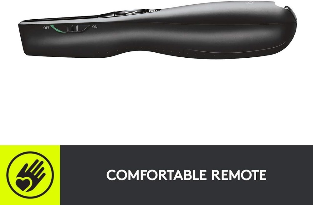 Logitech R800 Clicker Remote | Green Laser Pointer | Wireless Presentation Tool