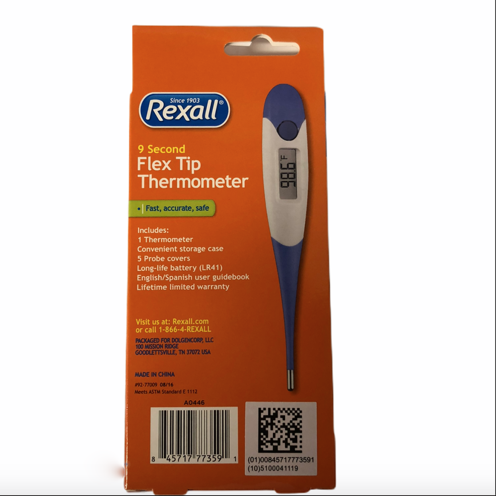 New Rexall Thermometer Digital 9 Seconds Reading Waterproof Flex Tip Fast Ship
