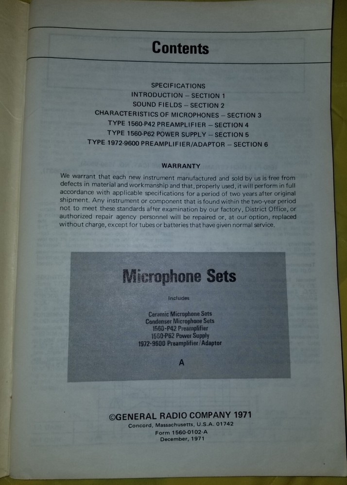 General Radio Microphone Sets Instruction Manual