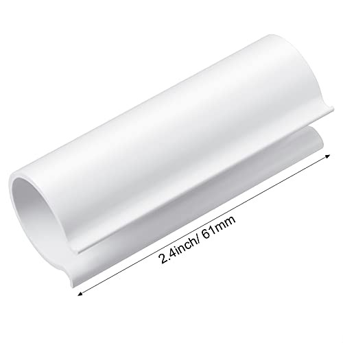 16 Pcs PVC Pipe Clips 2.4 Inches Long Greenhouse for 1/2 Inch PVC Pipe White