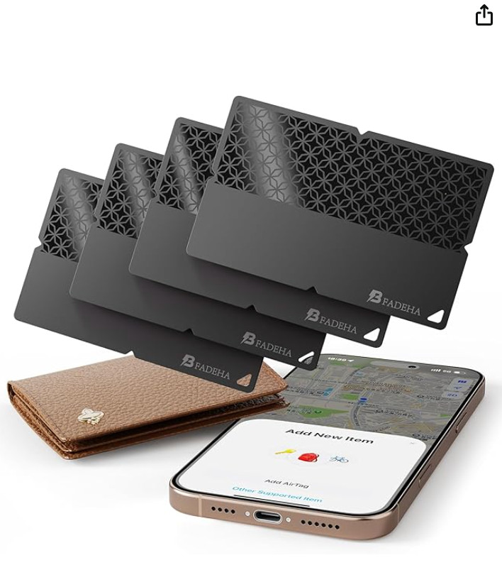 [Apple MFi Certified](iOS Only)- BFADEHA - Bluetooth Tracker Smart Card - 4 PACK