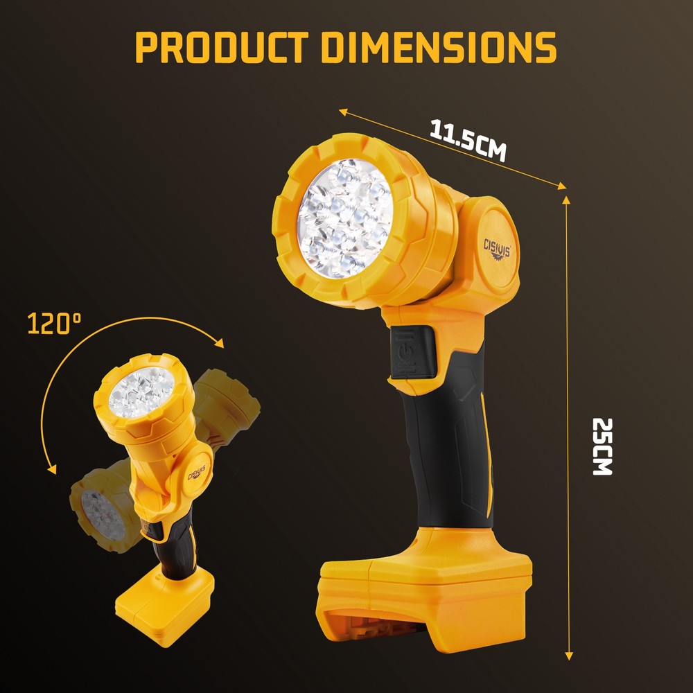 2×For DeWALT LED 20V 20Volt MAX Cordless LED Pivoting Work Light Flashlight TOOL