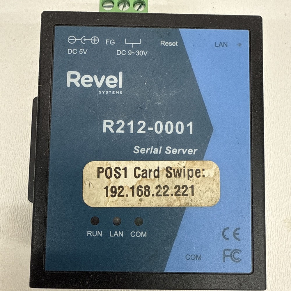 Revel System Serial Server R212-0001 POS Barcode Scanner Working Cond. Unknown