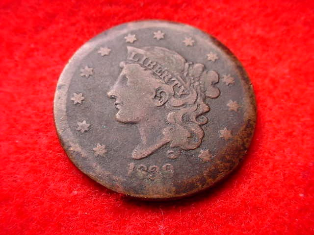 1839 CORONET HEAD LARGE CENT  COPPER COIN!   #T-90