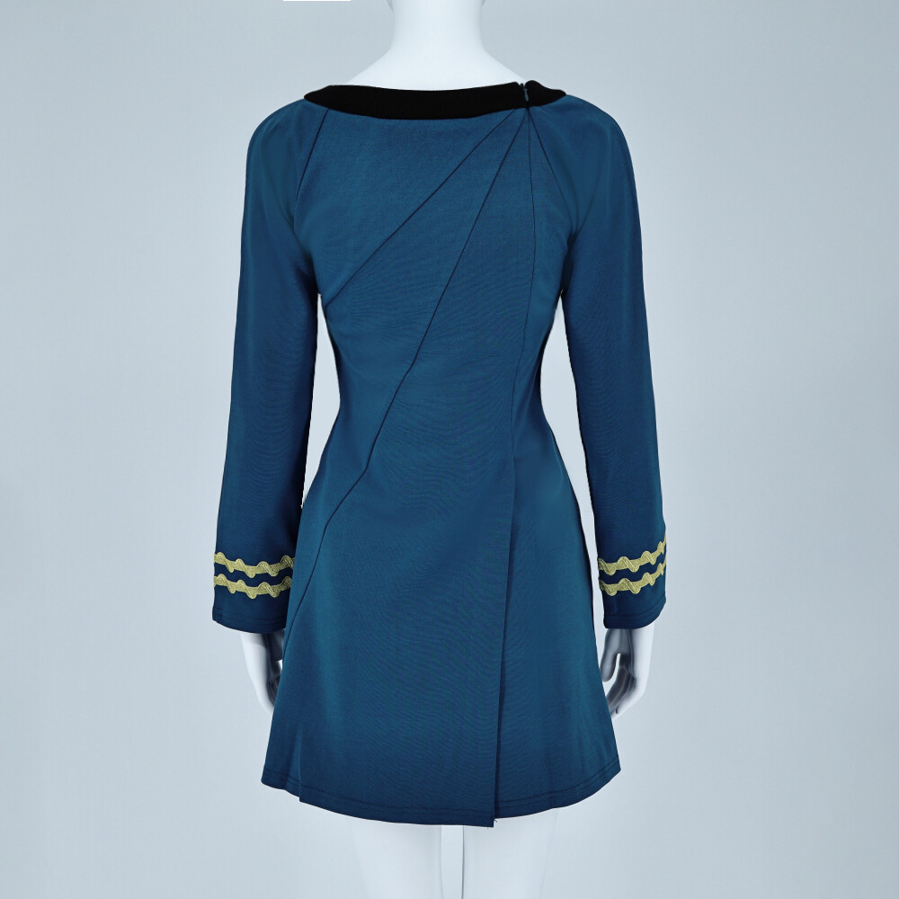 TOS Female Duty Blue Dress Cosplay The Original Series Starfleet Uniform Costume