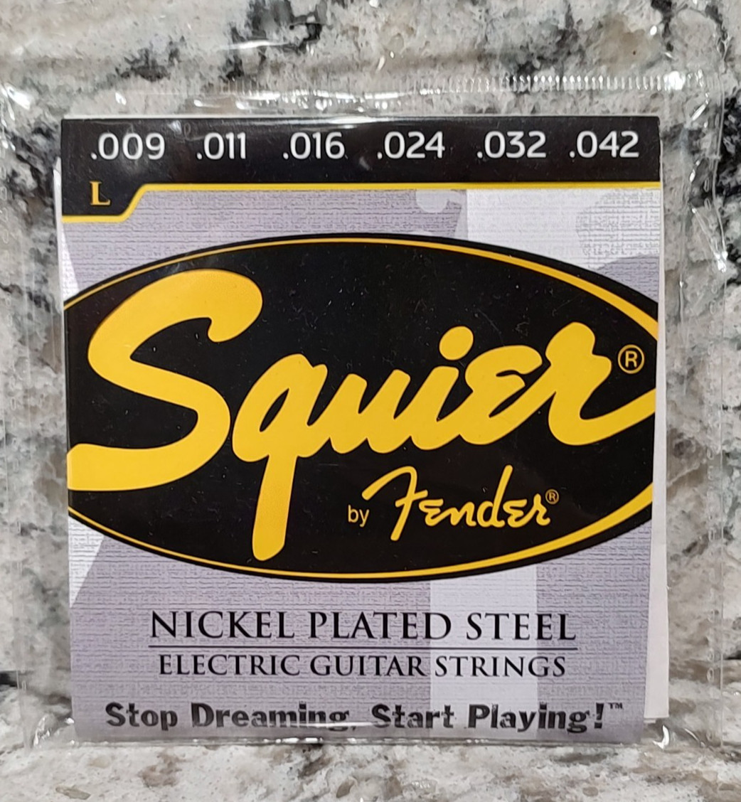 5 PACKS - FENDER SQUIRE 6 STRING ELECTRIC GUITAR STRINGS 9-42 - LIGHT GUAGE