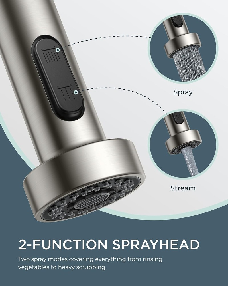 Brushed Nickel Kitchen Faucet with Water Filter