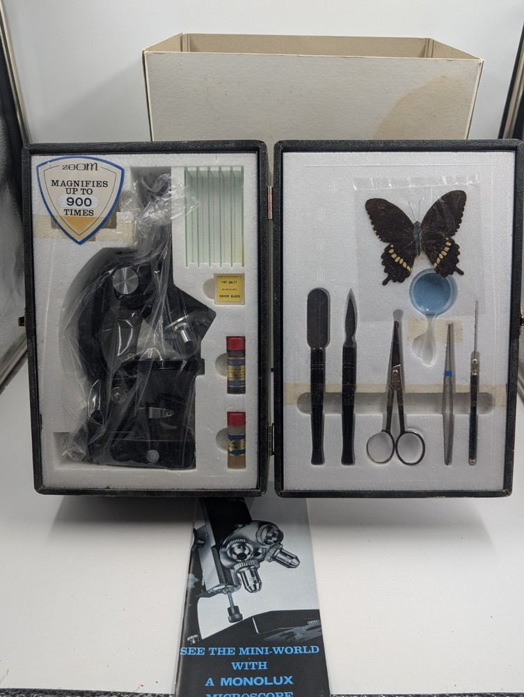 Vintage Monolux Microscope 900x With Case