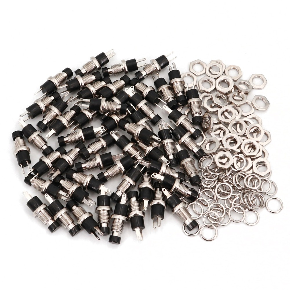 50Pcs Black PBS-110 2Pin Momentary Normally Open 7mm Reset Push Button Switch
