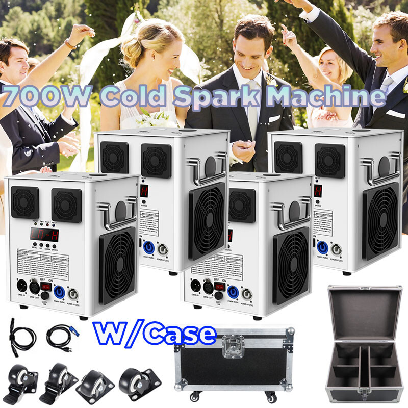 700W Cold Spark Firework Machine DMX Stage Effect Wedding DJ Show w/Flight Case