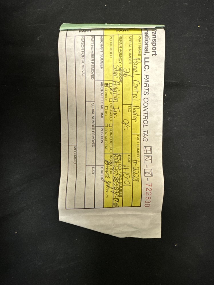 Radar Control Panel; G-2228; 26; REPAIRED