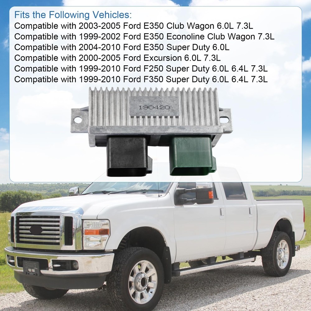 Diesel Glow Plug Control Relay Module Glow Plug Switch Compatible with Ford F...