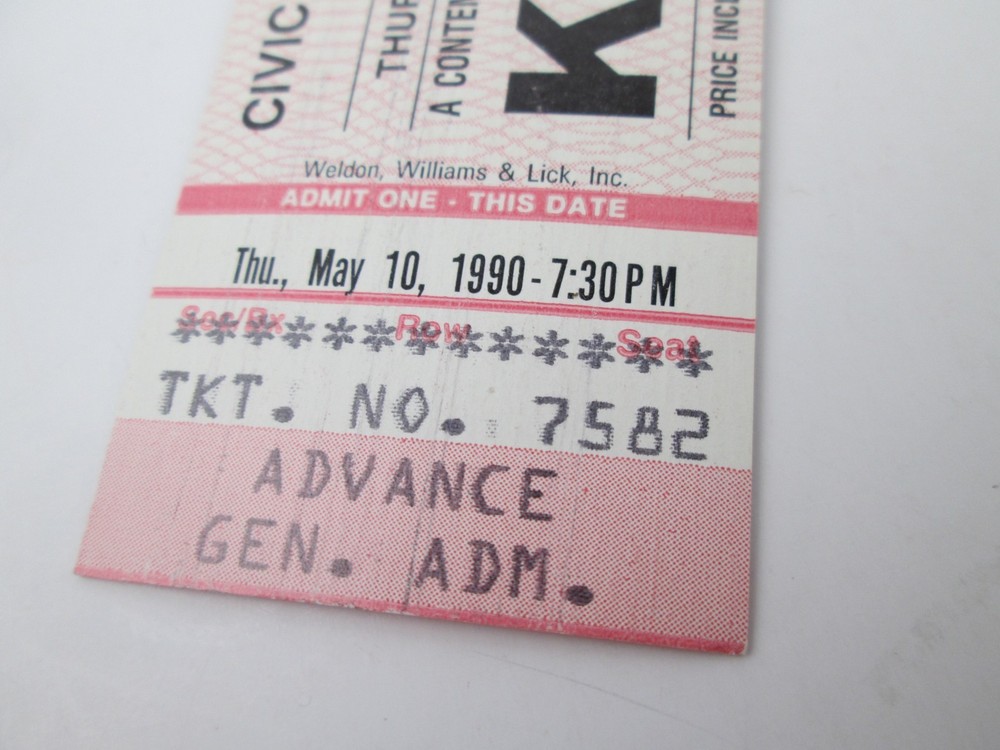 KISS Unused Concert Ticket Omaha NE 5/10/1990 Civic Auditorium Hard Rock
