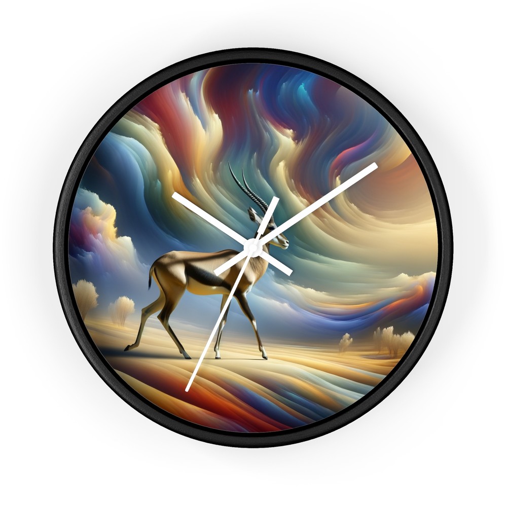Home Decor Wall Clock Surreal Antelope in Dreamscape