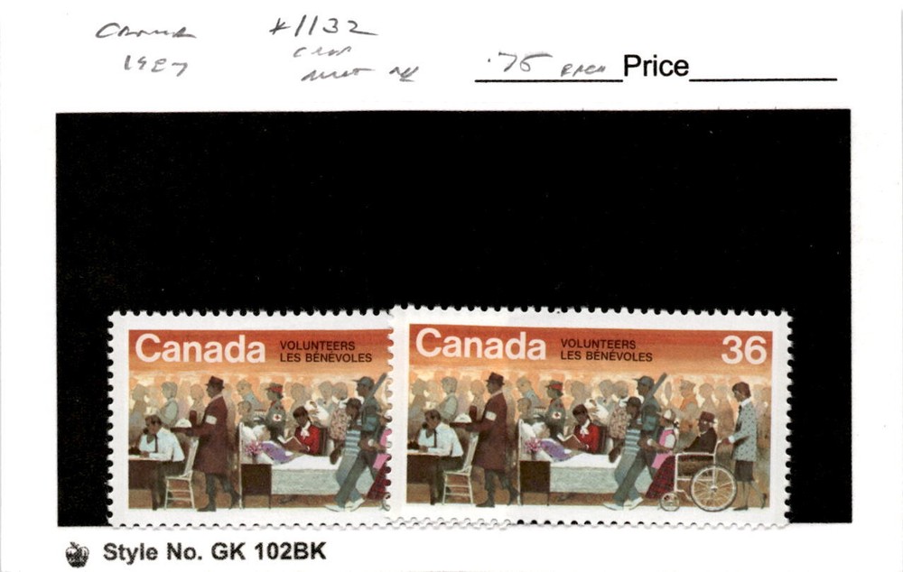Canada, Postage Stamp, #1132 (2 Ea) Mint NH, 1987 (AC)
