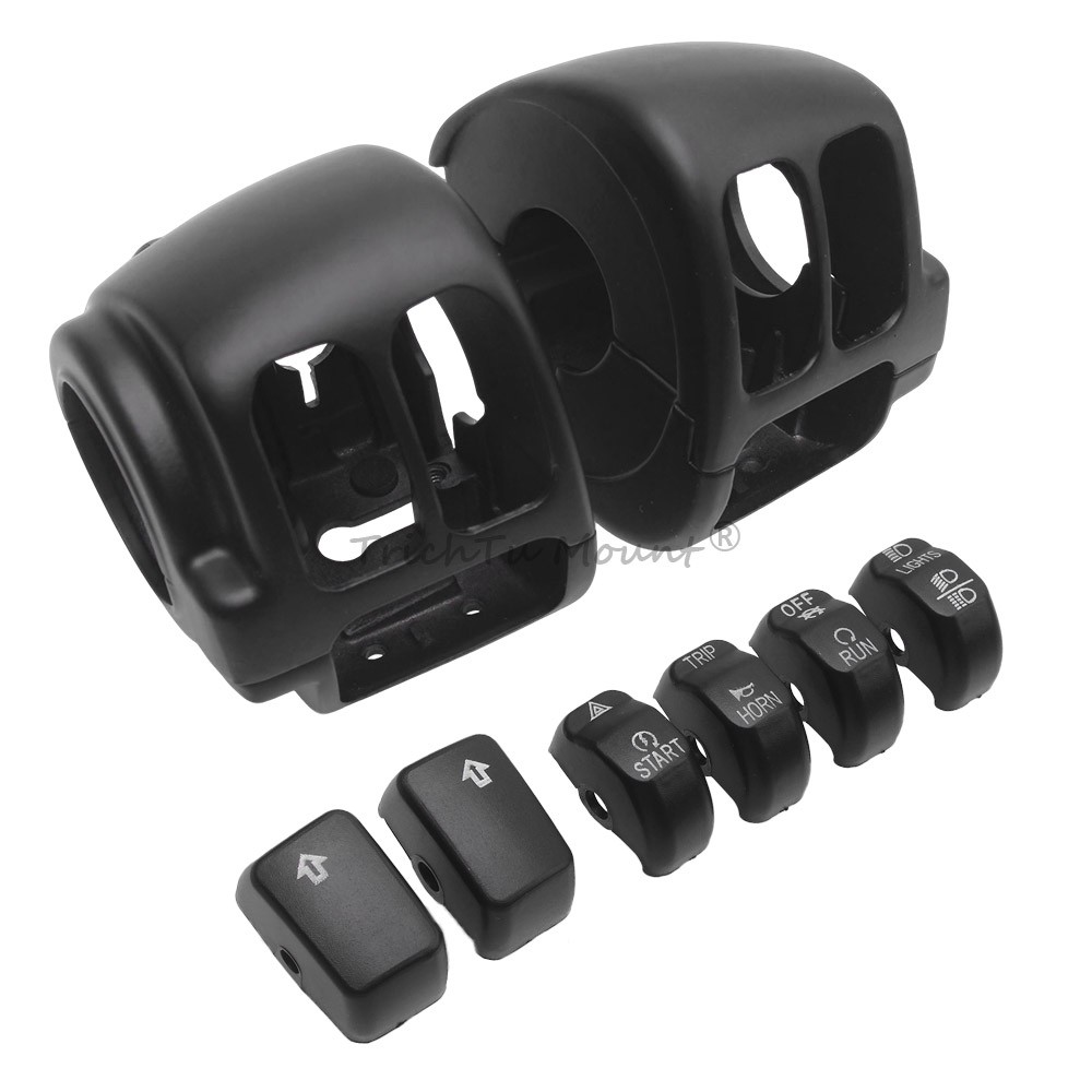 Motorcycle Handlebar Control Switch Housings Cap Cover Button For Harley Softail