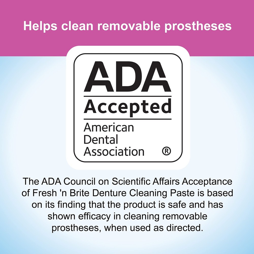 Fresh 'n Brite Denture Cleaning Paste For Dentures, Removable Partial Denture...