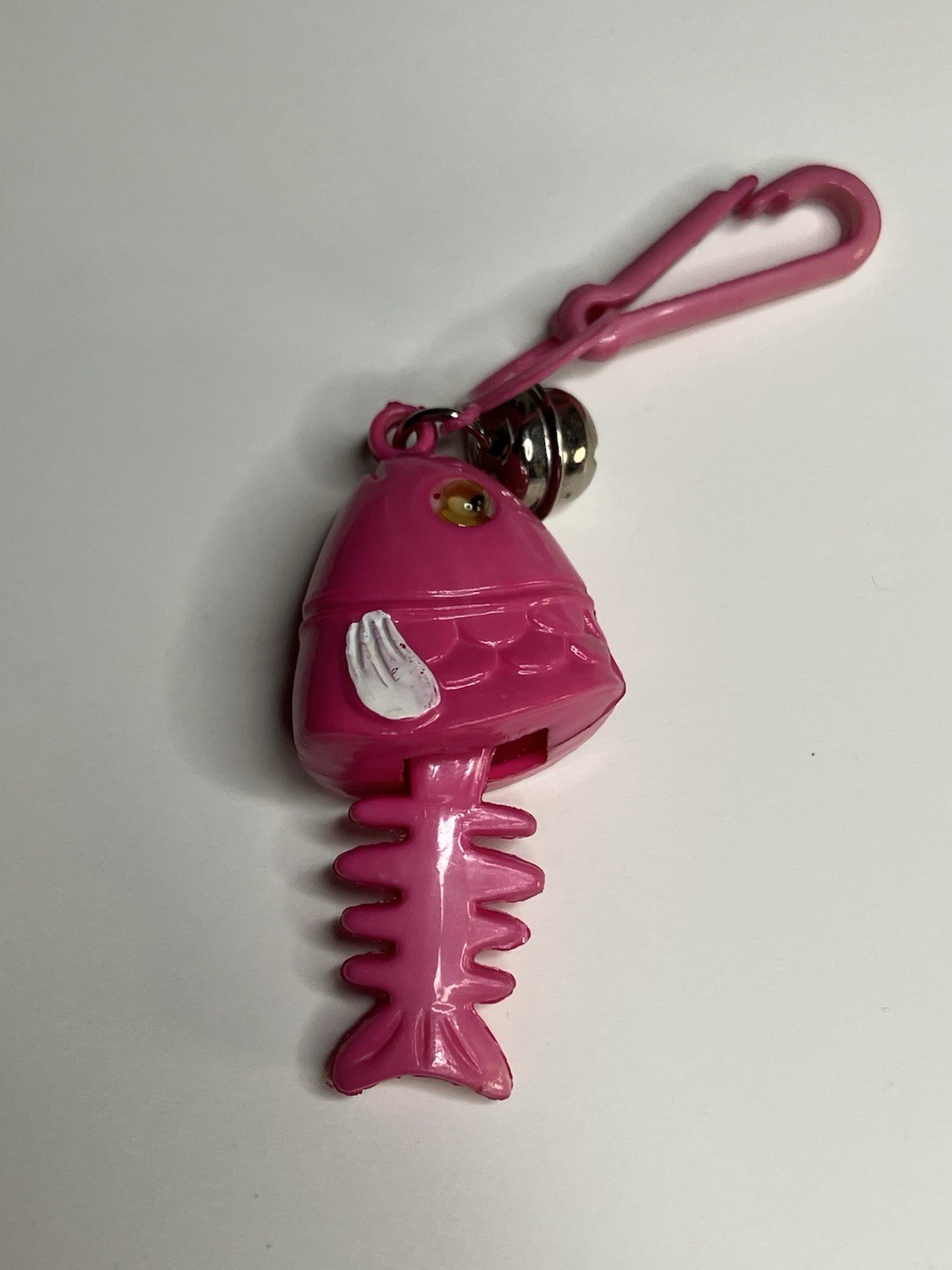 Lot of Vintage 1980s Clip On Charms Plastic Bell Keychains Googly Eye Fish