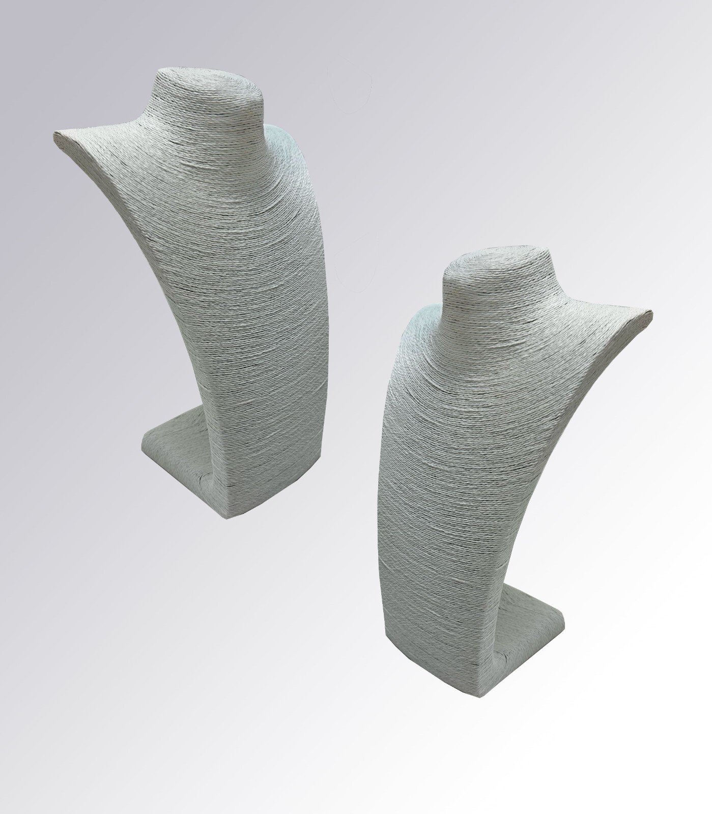 Set Of 2 White Twine Necklace Display Stand Fashion Necklace Display 14" Tall