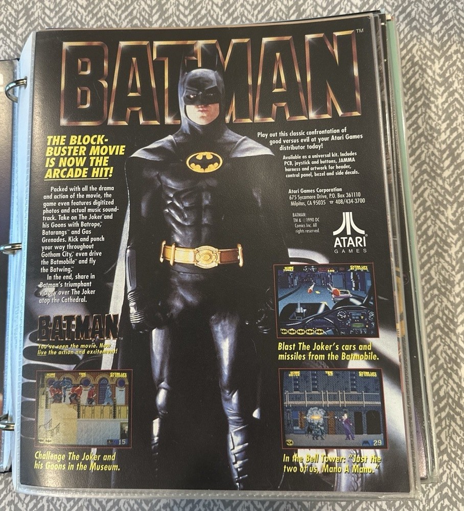 Batman Arcade Game Original NOS Flyer, Atari 1990