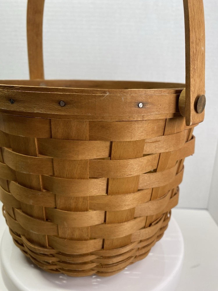 1994 LONGABERGER Classic Tall Medium Fruit Basket Swinging Handle