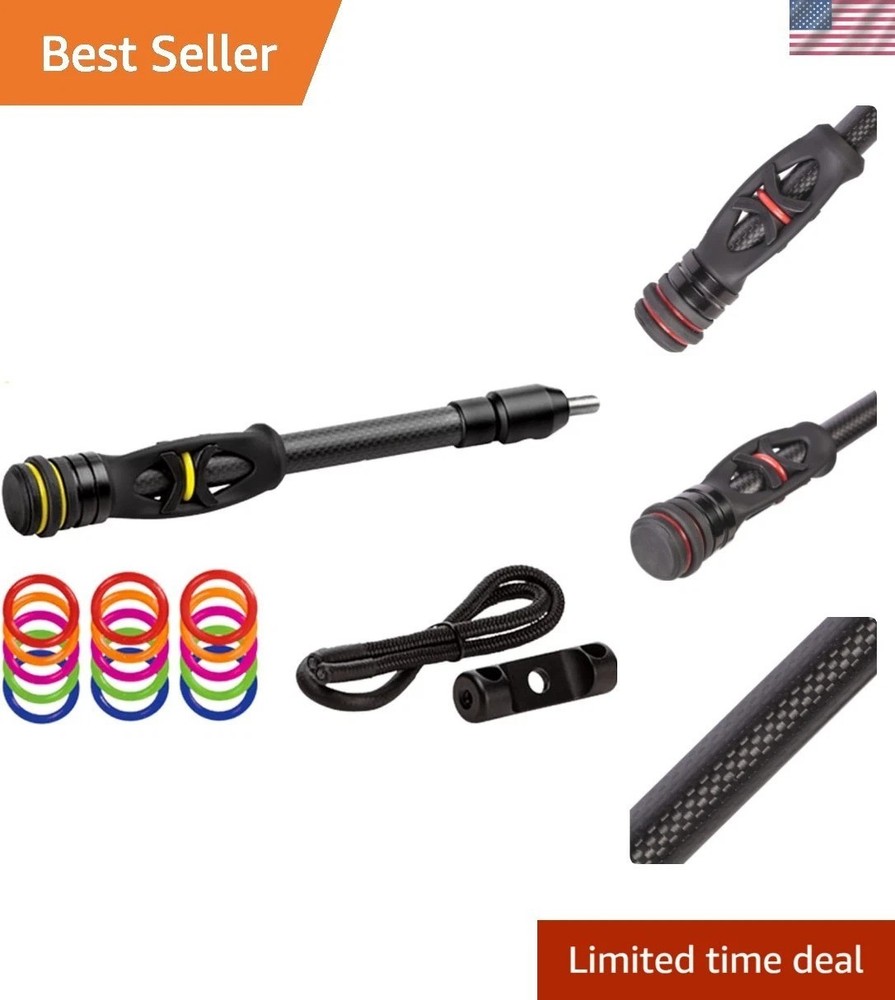 Lightweight 8" Archery Stabilizer - Carbon Design with Customization Options