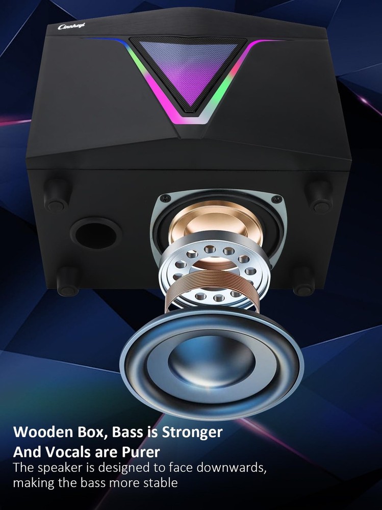 2.1 USB-Powered Computer Speaker with Subwoofer,Computer Speakers with 9 subw