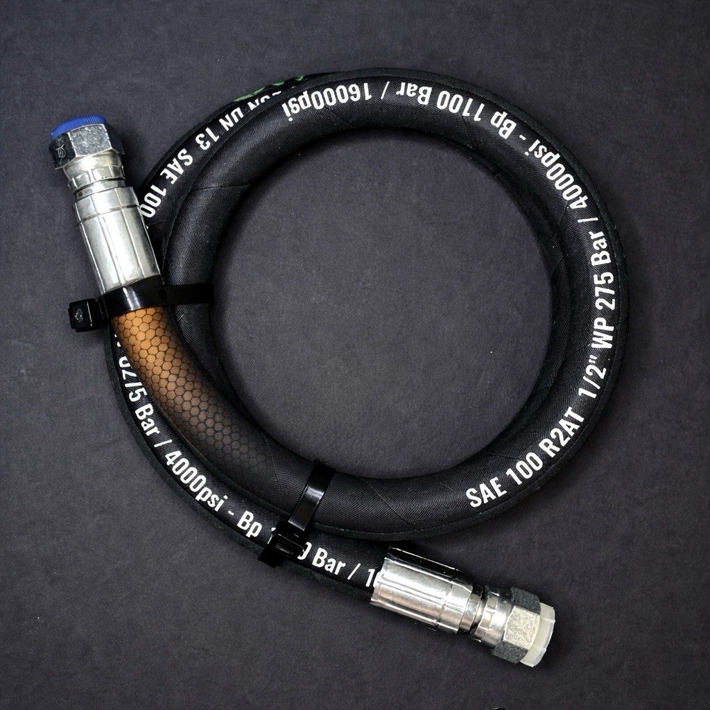 1/2" Hydraulic Hose Assembly - #8 JIC Female Straight Swivel Fittings - 4000PSI